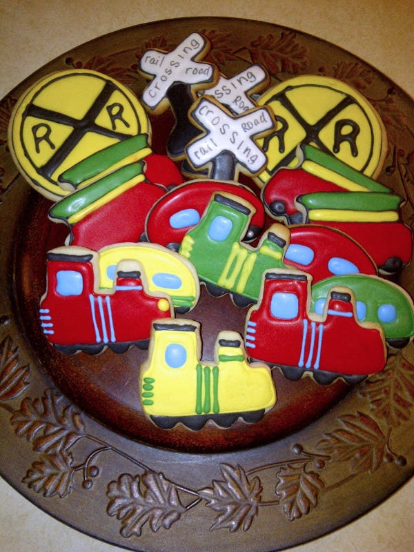 Train themed cookies