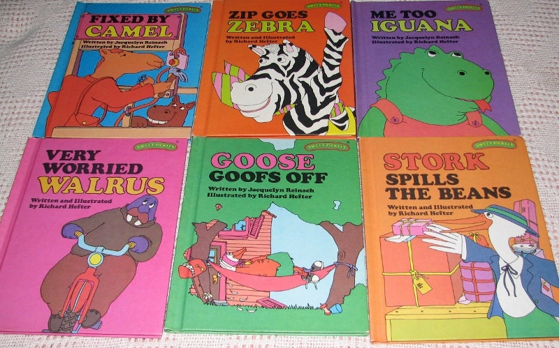 6 Sweet Pickles vintage kids series books by Richard Hefter, funny stories, great 1970s illustrations, very collectible set, great gift