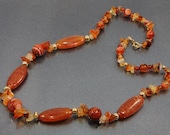 Fire Agatel, Gold Filled, Classic Elegant Necklace