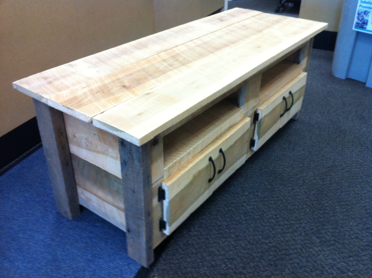 Reclaimed Oak & Poplar Barnwood Entertainment Center