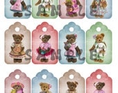 Cute Teddy - Digital Download, 12 tags, 6 designs