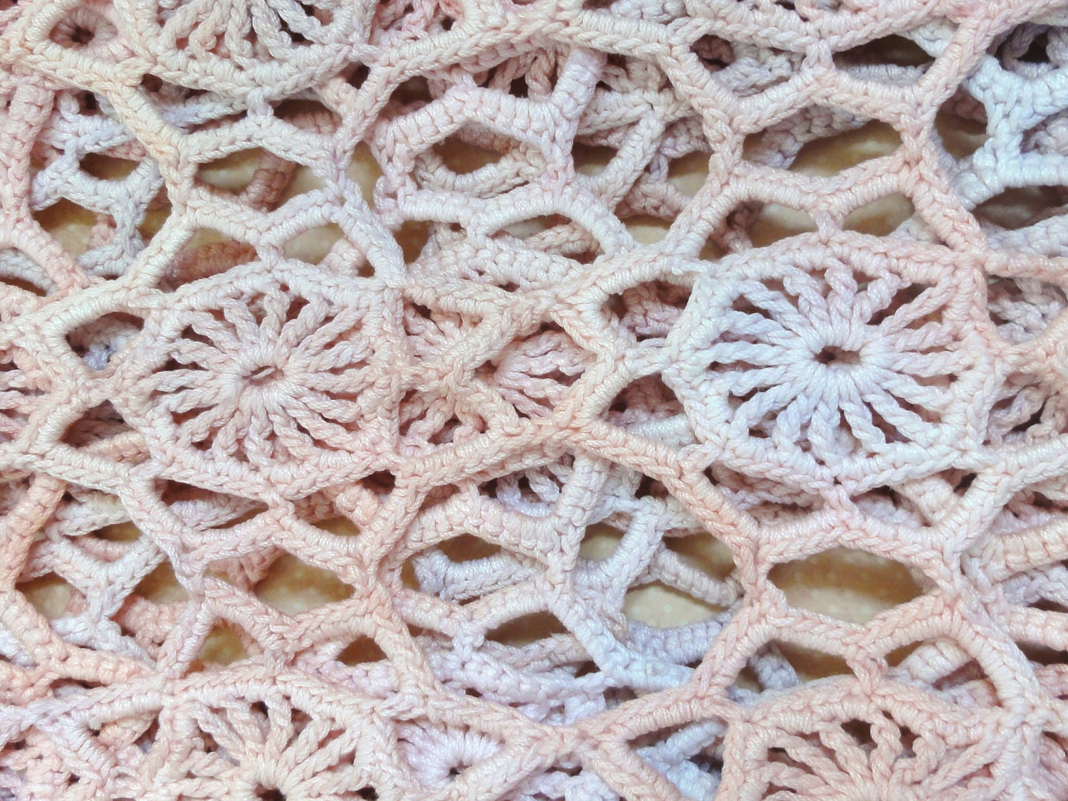 Hand Dyed Vintage Crochet Runner