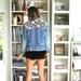 calvin klein crocheted lace denim jacket
