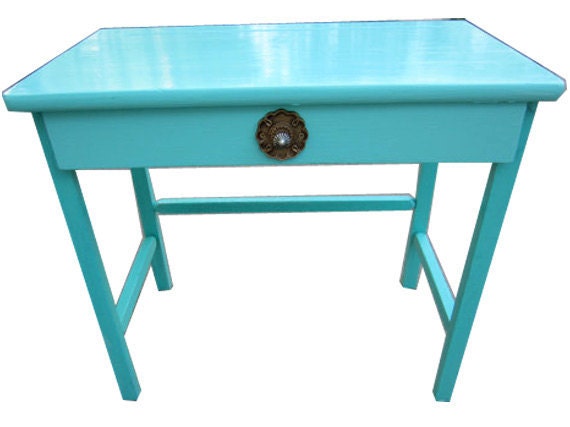 Aqua Side Table, Desk or Vanity
