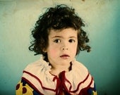 vintage child clown portrait , art photography print