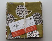 CUSTOM LISTING for Alix Davidson - set of 8 100% ORGANIC reversible cotton napkins, in grove straw and leaves crimson