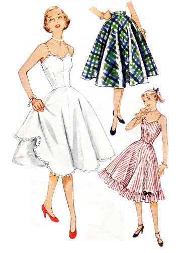 1950s Slip and Petticoat Pattern - Perfect for Slip Dress and Skirt - Simplicity S120 - Complete Vintage Pattern Copy