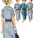 1967 - One Piece Straight Dress w/Button Front, Sleeve Variation and High Neckline - Simplicity 4937 - Complete Original Vintage Pattern