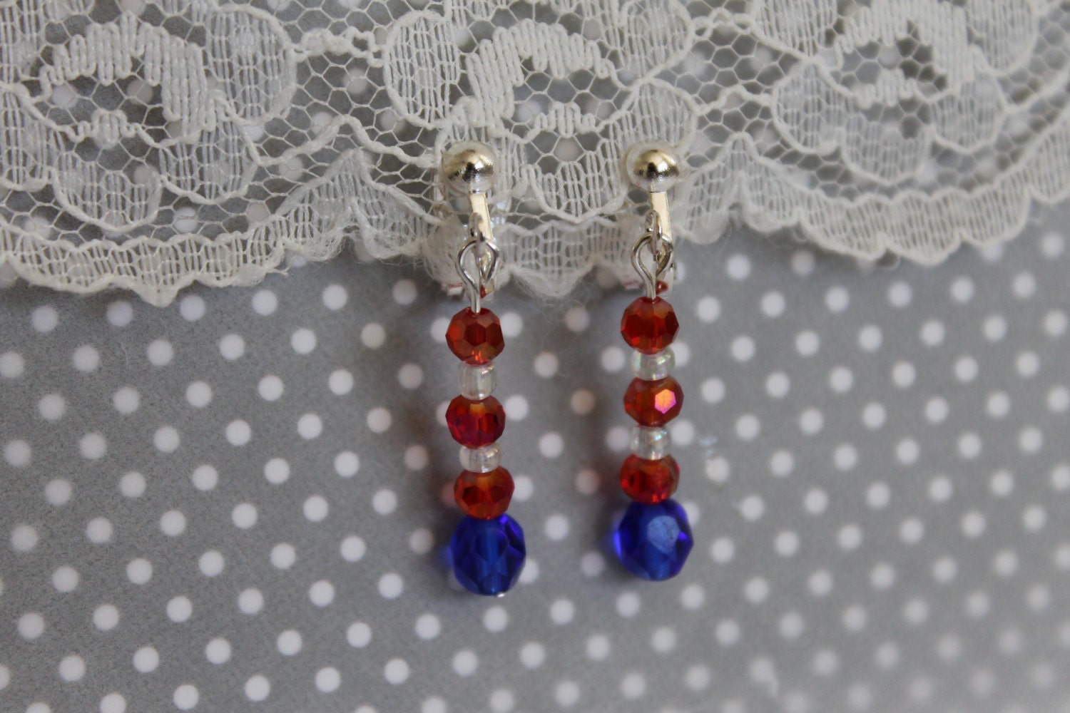 American Beauty clip-on (or pierced) earrings