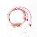 Pink & Gold Geometric Assemblage Necklace / brass trade beads, square chain, porcelain, faceted wood, neon pink cord - Last One
