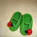 Baby girl, booties ladybug,shoes,green crochet baby shoes, 2-6 mounth