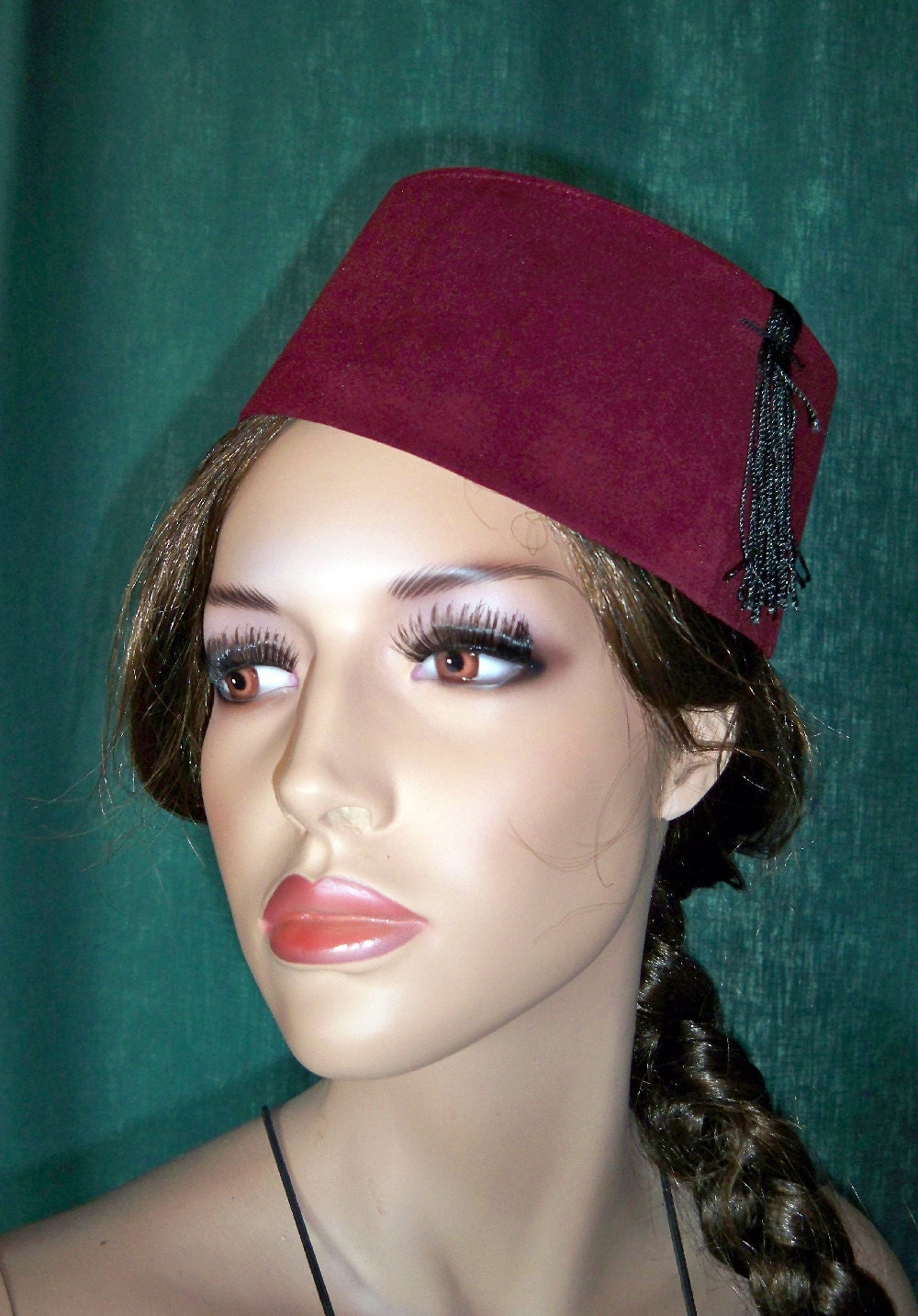 Maroon Fez with black tassel
