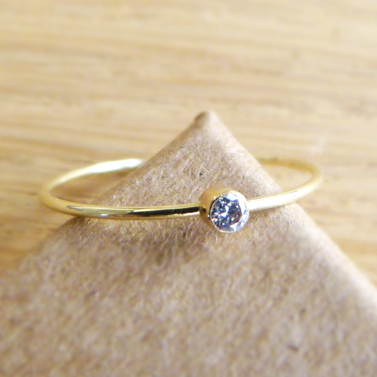 Diamond Engagement Ring - Diamond Gold Ring - 14k Solid Gold