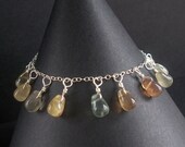 Rainbow Flourite Bracelet in Sterling Silver