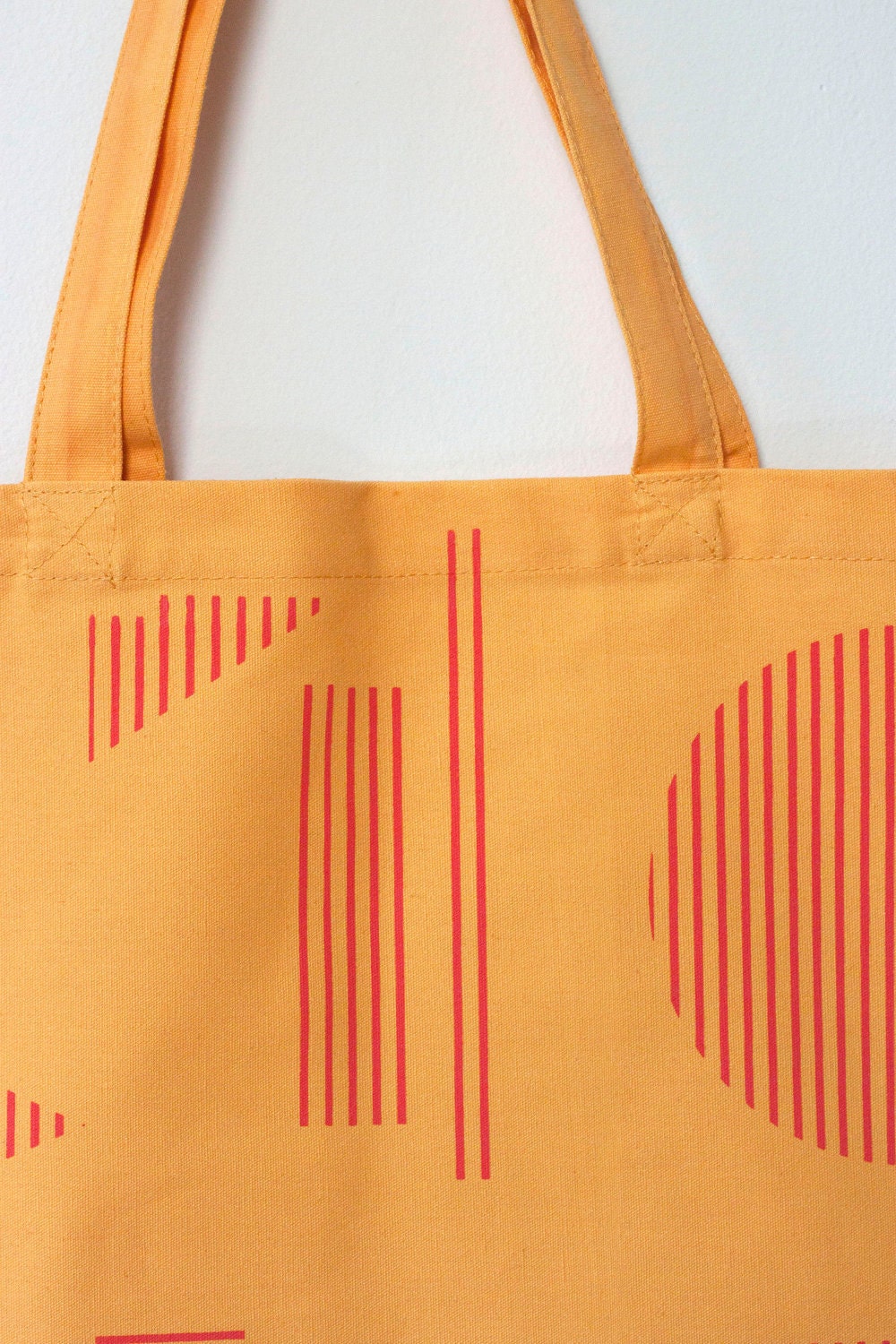 Floating Shapes Hand-Printed Tote in Pink and Orange