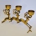 Vintage Christmas Reindeer Brass Holiday Candle Holder Centerpiece Home Decor Mantle Ornament
