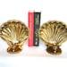 Vintage Brass Wall Sconces Shell  Bookends Designed by Andrea Sadek  Eclectic Home Decor Mid Century