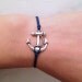 Navy Blue CORD With Anchor Wish Bracelet