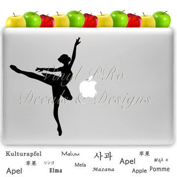 Ballet Dance Decal- For Macbook ipad or Car Window- (choose your color from color wheel)