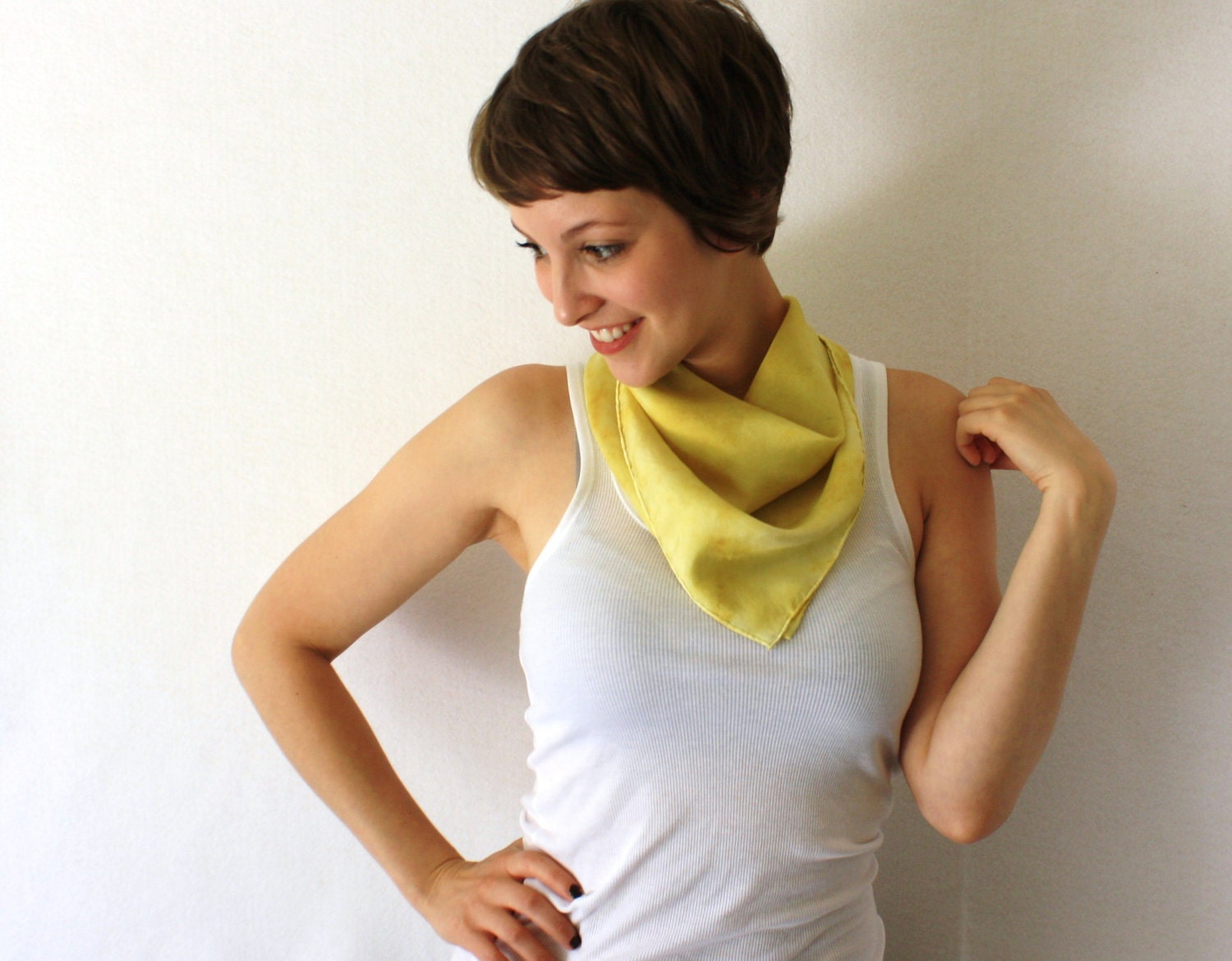 Golden Silk Scarf - Natural Dye- Hand Dyed Silk Scarf - Summer Fashion -Mustard Yellow Scarf - TheSilkMoon