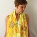 Yellow Silk Scarf - Sunflowers- Hand Painted - Spring Fashion