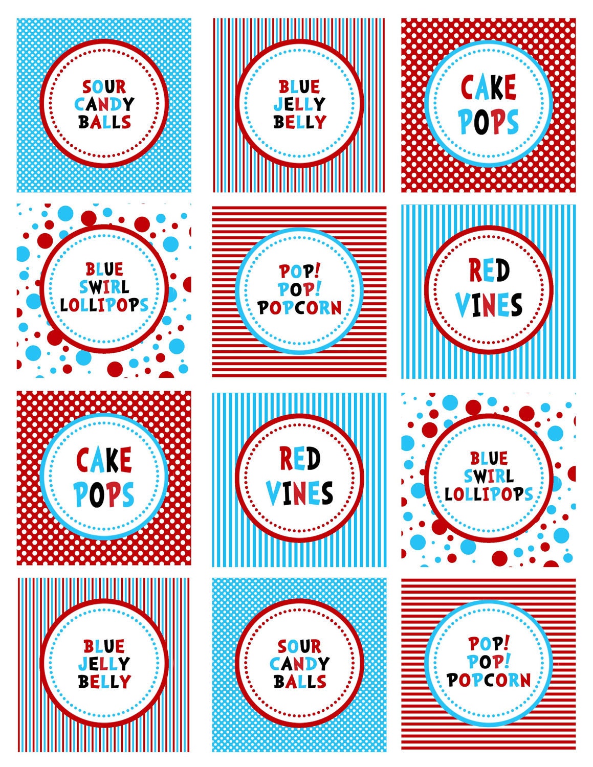 Custom Labels for Candy Bar/Dessert Buffet -- Printable DYI