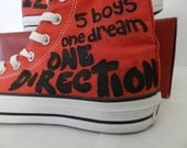 One Direction Converse - RED HIGH TOPS
