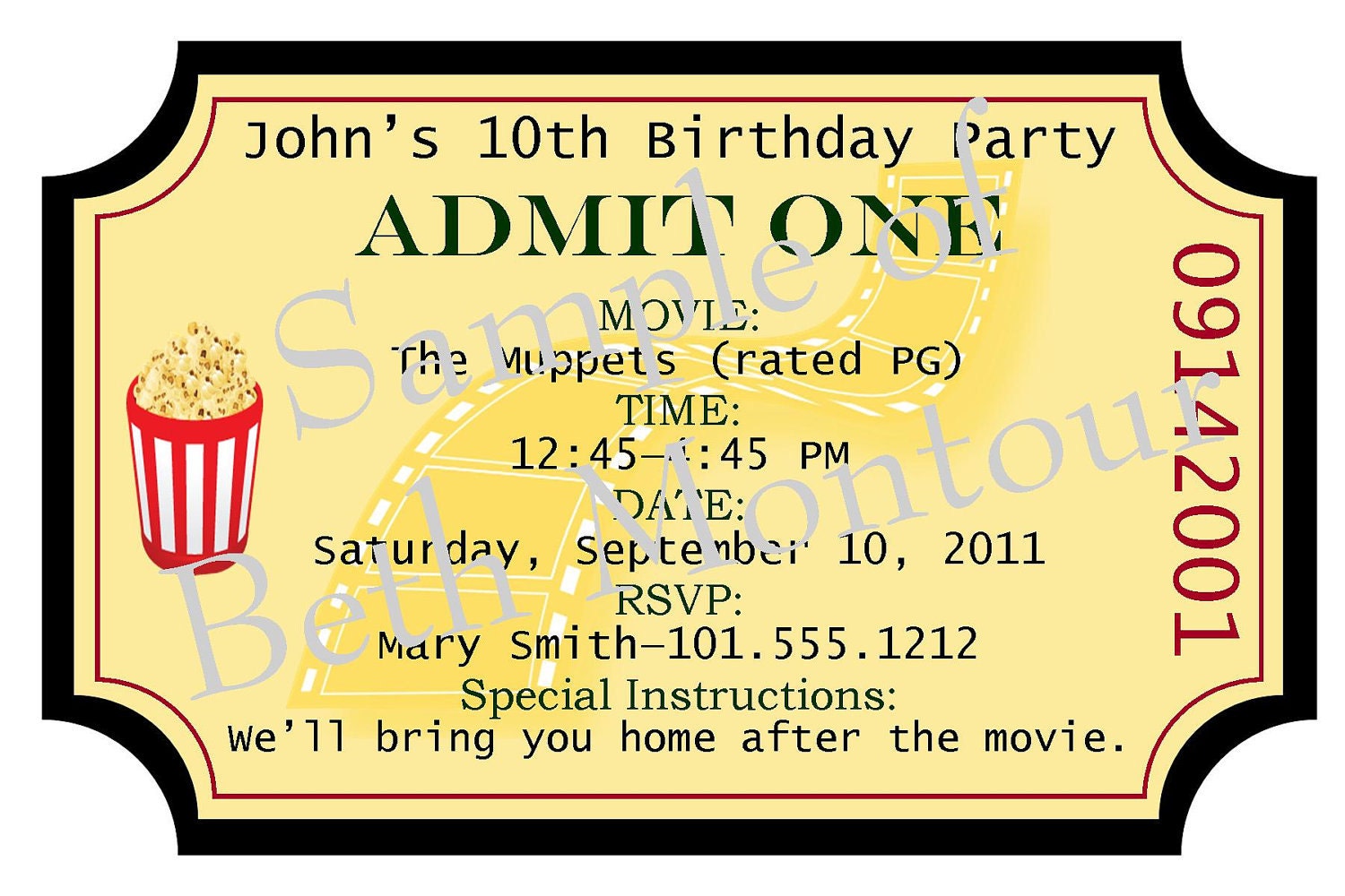 Movie Ticket Invitation