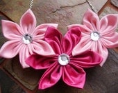 Fabric Flower Necklace