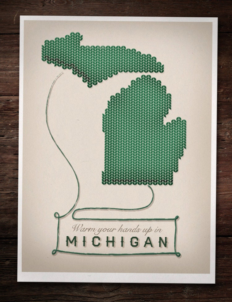 Michigan Poster by geographicdesigner on Etsy