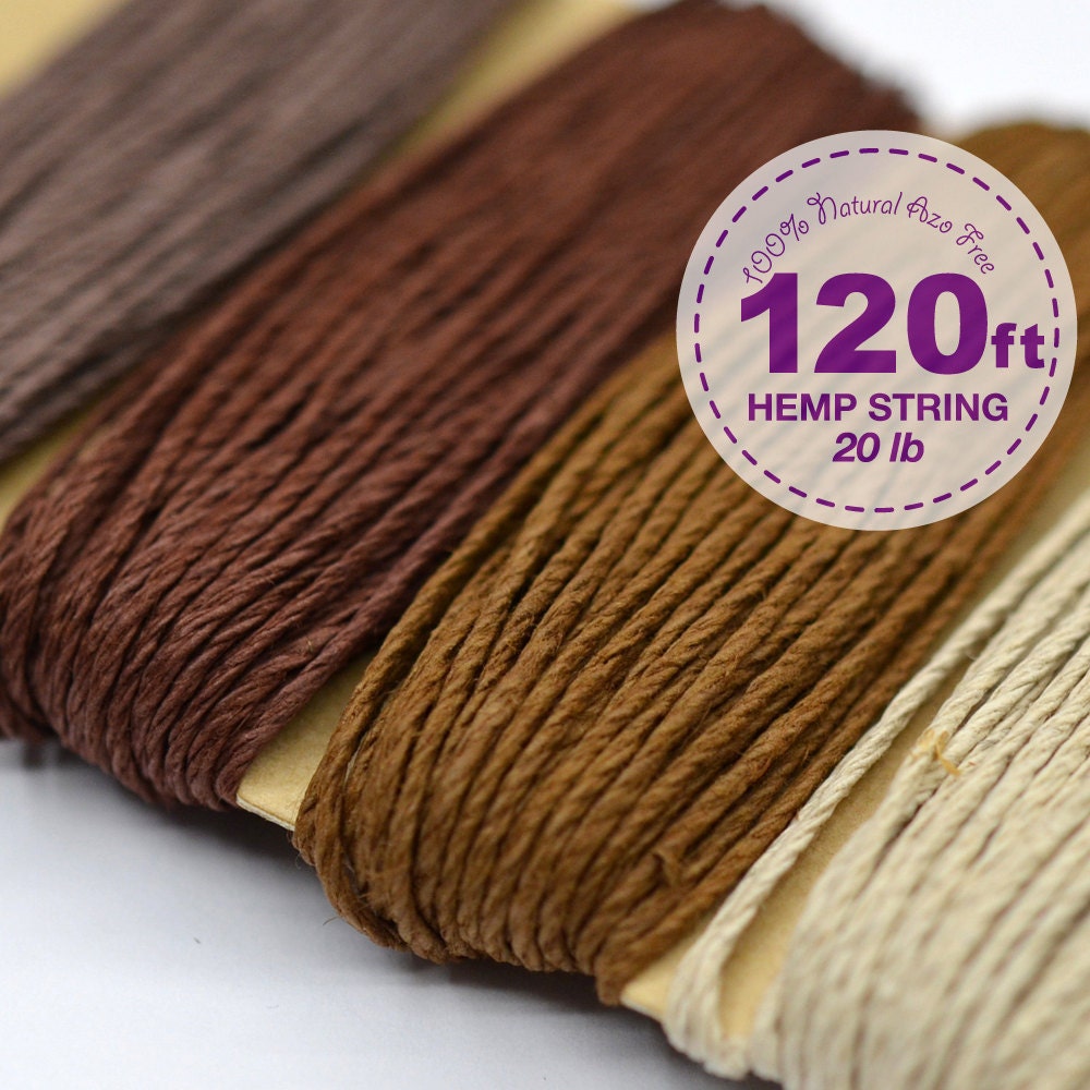 Hemp Cord, Shades of Bronze Color Assortment, 1 mm, 20lb, Bead Cord, Hemp Thread, Colored Hemp Twine
