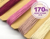 Hemp Cord, Shades of Ruby, 0.5 mm, 10lb, Bead Cord, Hemp Thread, Colored Hemp Twine