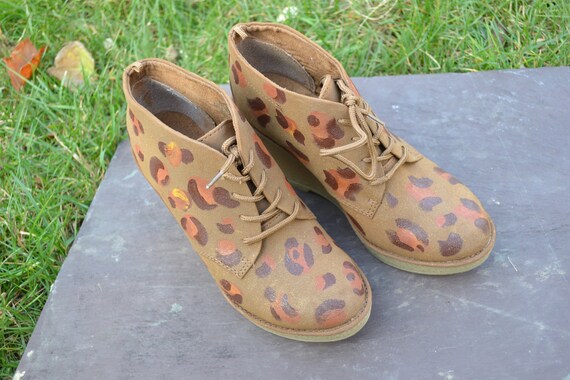 animal print wedge oxfords