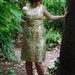 Amazing 50s Dress with Gold Metallic Floral Motif