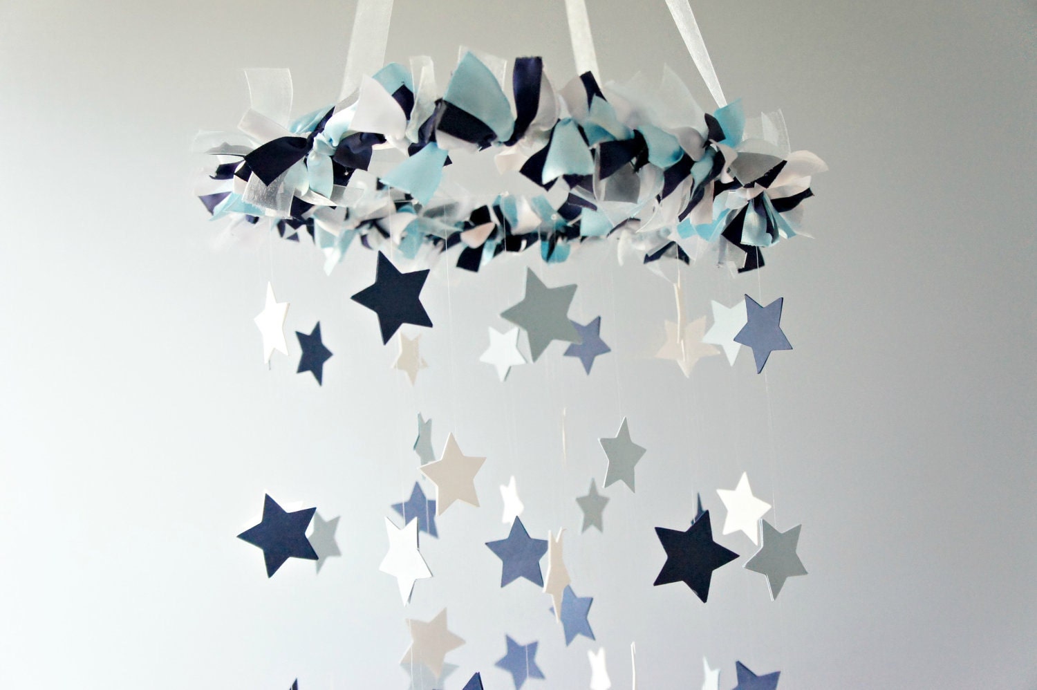 Star Mobile- Blue Nursery Mobile, Shower Gift, Photographer Prop
