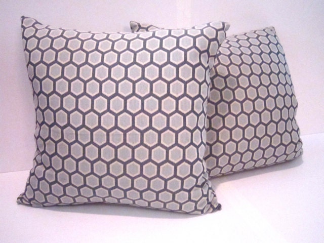 Pair Michael Weiss Accent Pillows 22"x 22" Including Down Insert
