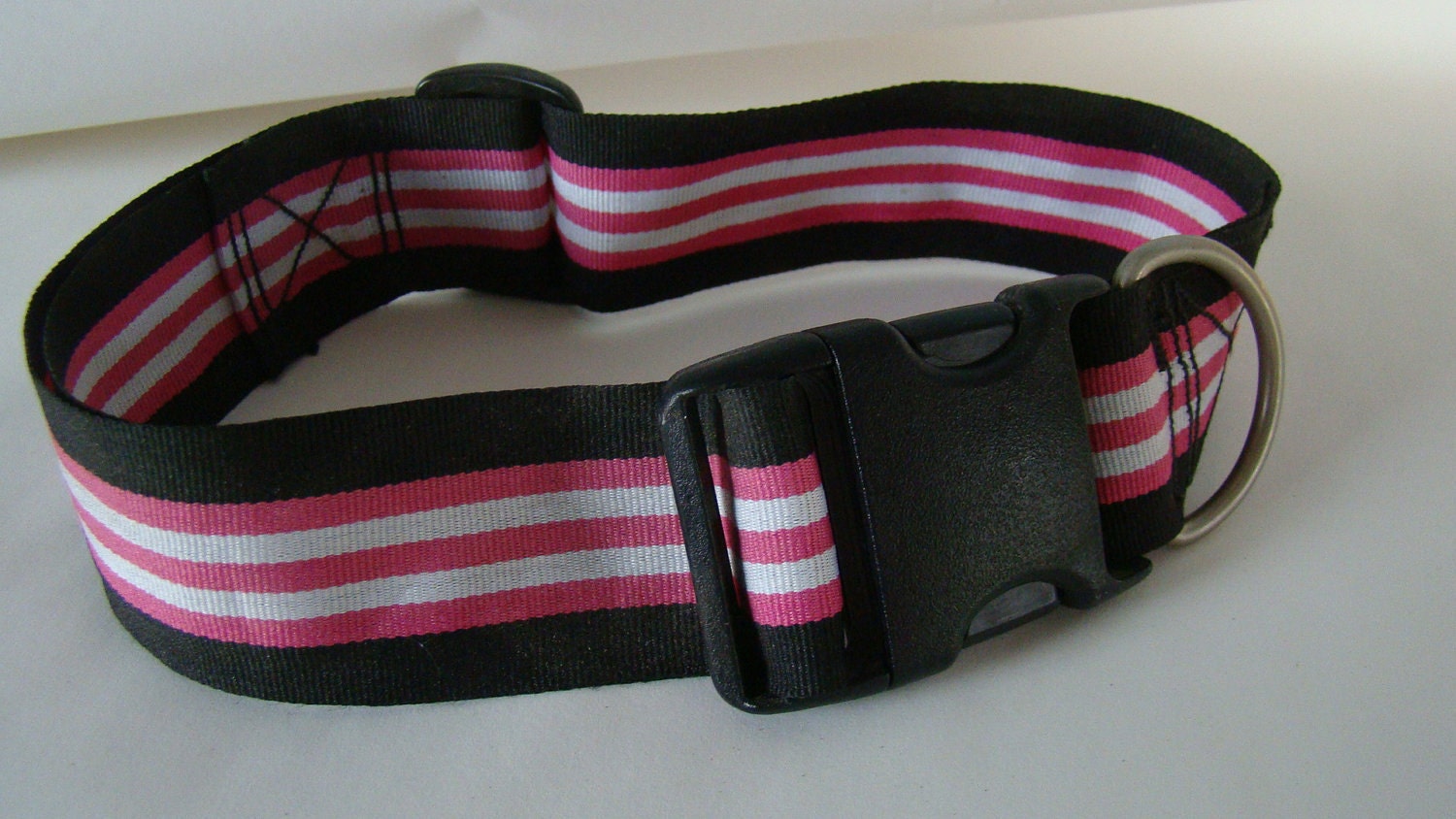 Vintage Belt Dog Collar - Candy Stripe - fully adjustable