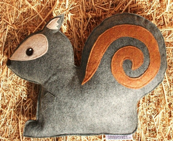 Forest Critters- Grey Squirrel with Acorn- Eco Friendly- Woodland Animal