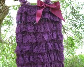 Baby Girls Petti Lace Romper, Purple Lace Romper, Dark Purple lace romper, Photography Prop, Birthday Outfit, Baby Shower Gift