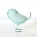Ida - Fabric Bird in Vintage Mint Green and Tan, Wedding Cake Topper Love Bird, Baby Nursery Decor, Soft Sculpture - Made to Order