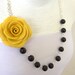 Yellow Rose Necklace, Yellow Flower Necklace, Statement Necklace, Yellow Wedding Theme