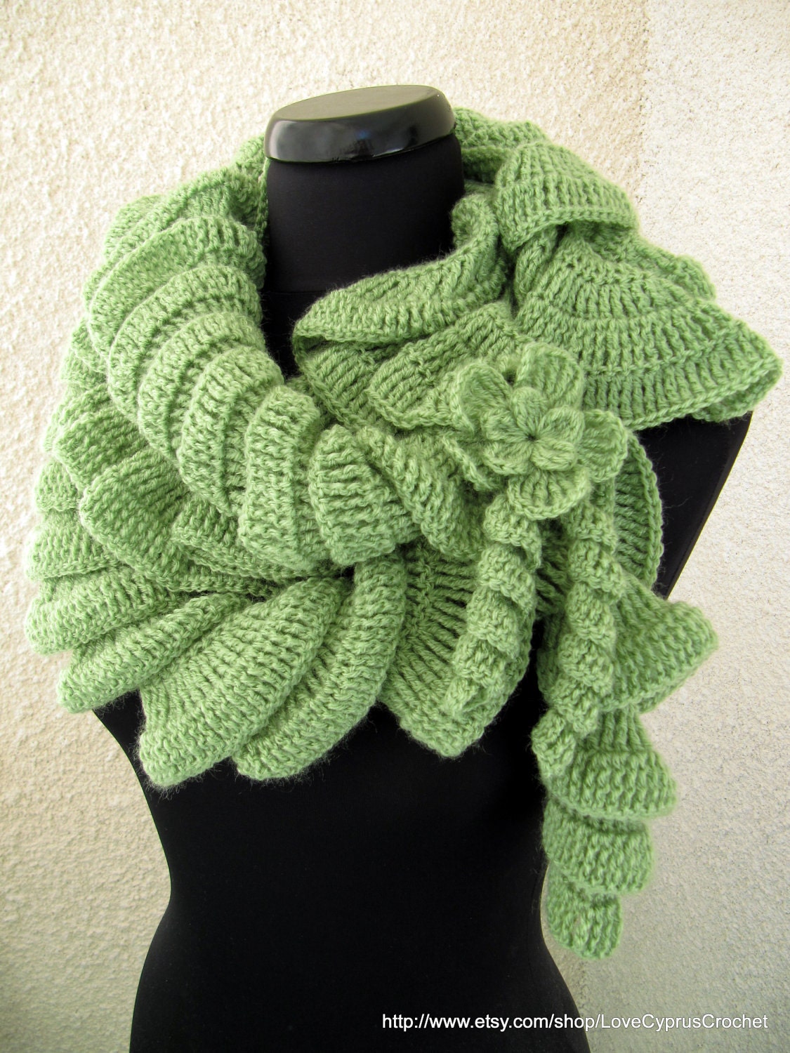 Ruffle Scarf With Flower Crochet Patterns 2 PDF, Beautiful Scarf Easy Tutorial, Instant Download Lyubava Crochet Patterns number 18, 19
