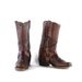 Vintage Harness Boots: Oxblood Leather Outside, White Leather Inside. Classic Moto Boots Made in USA by Acme / Dingo. Size - Mens VTG US 9