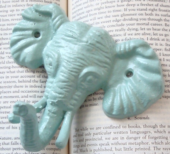 elephant wall hook - childrens coat hook - cast iron hook - nursery decor - jewelry holder - bathroom fixture