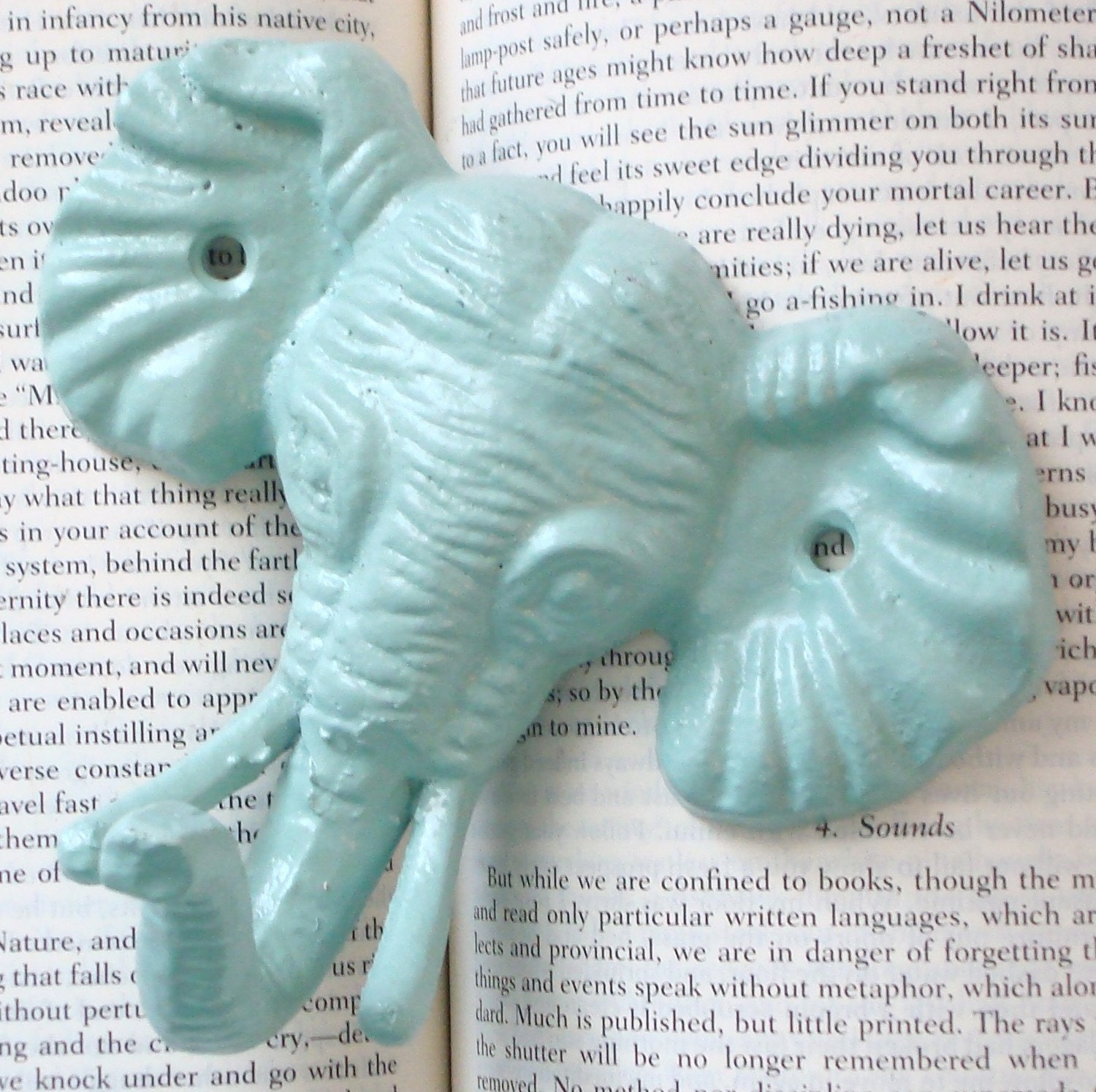 elephant wall hook - childrens coat hook - cast iron hook - nursery decor - jewelry holder - bathroom fixture