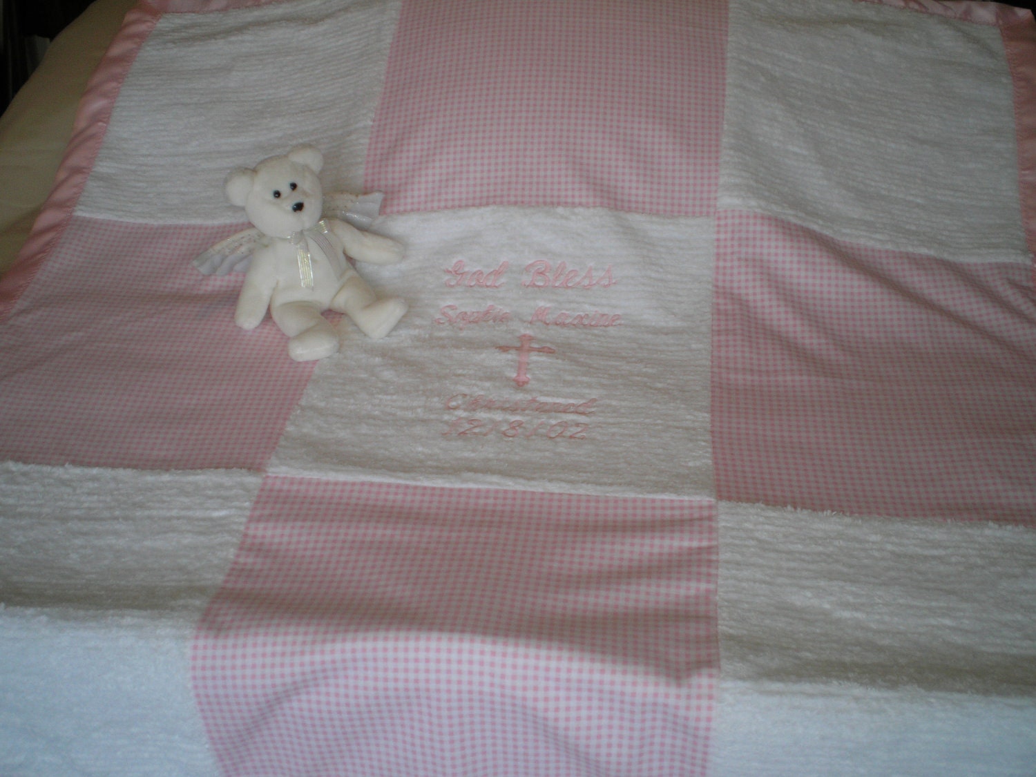 Personalized Blanket for Girl's Baptism or Christening