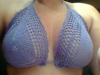 Hand crochet Purple bikini top
