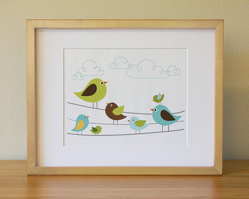 Bird . Baby Nursery Wall Art .  Children Wall Art
