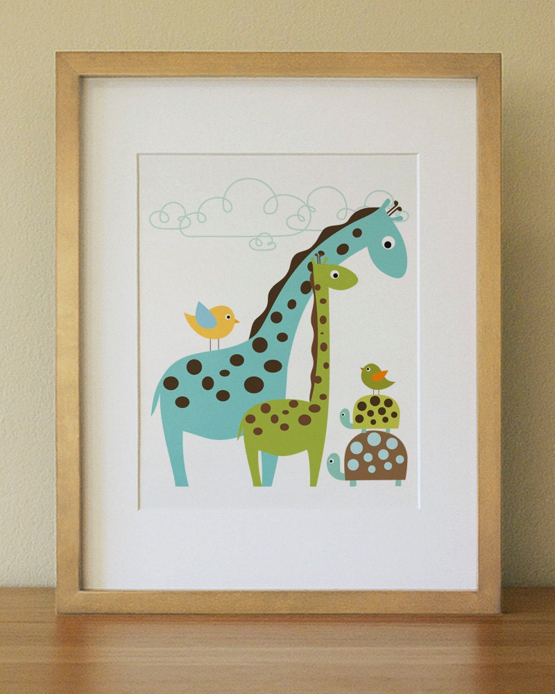 Giraffe . Baby Nursery Wall Art .  Children Wall Art