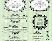 Vintage Leaf Digital Frame Black Nostalgia Silhouette Clip Art Victorian DIY Wedding Invitations Scrapbook Supplies Page Decorations 10184